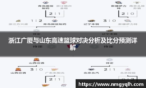 浙江广厦与山东高速篮球对决分析及比分预测详解